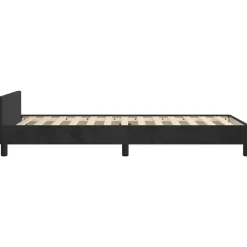 vidaXL - Bed frame met hoofdeinde zonder matras - Zwart - Fluweel - 90x200 cm