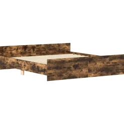 vidaXL - Bed frame met hoofd- en voeteneinde - Gerookt eiken - 180x200 cm