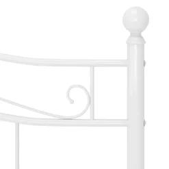 vidaXL - Bed frame met hoodfbord en lattenbodem - Wit - Metaal - 140x200 cm