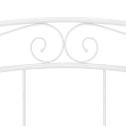 vidaXL - Bed frame met hoodfbord en lattenbodem - Wit - Metaal - 140x200 cm
