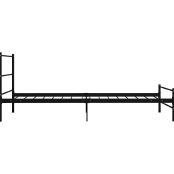vidaXL - Bed frame met hoofdeinde en lanttenbodem - Zwart - Metaal - 90x200 cm