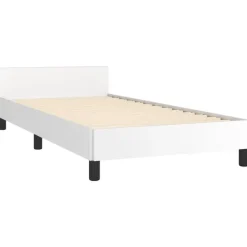vidaXL - Bed frame met hoofdeinde zonder matras - Wit - Hout - 90x200 cm