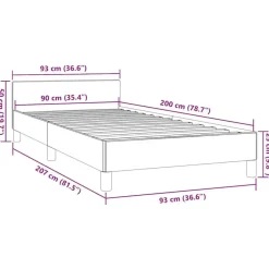 vidaXL - Bed frame met hoofdeinde zonder matras - Wit - Hout - 90x200 cm