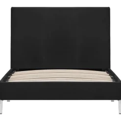 vidaXL - Bed frame met hoofdeinde - Zwart - Stof - 90x200 cm