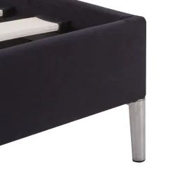 vidaXL - Bed frame met hoofdeinde - Zwart - Stof - 90x200 cm