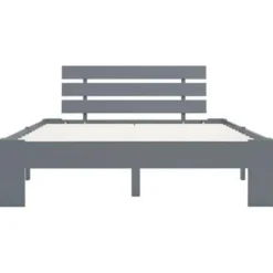 vidaXL - Bed frame met hoofdbord - Grijs - Massief grenenhout - 120x200 cm