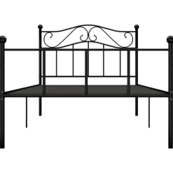 vidaXL - Bed frame met hoofdeinde en lattenbodem - Zwart - Metaal - 90x200 cm