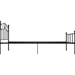 vidaXL - Bed frame met hoofdeinde en lattenbodem - Zwart - Metaal - 90x200 cm