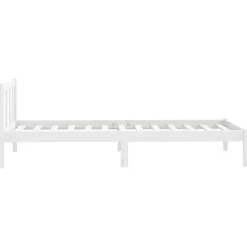 vidaXL - Bed frame met hoofdeinde - Wit - Massief grenenhout - 90x200 cm