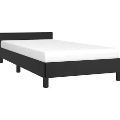 vidaXL - Bed frame met hoofdeinde - Zwart - Kunstleer - 80x200 cm