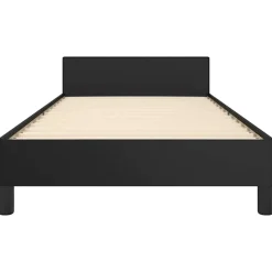 vidaXL - Bed frame met hoofdeinde - Zwart - Kunstleer - 80x200 cm