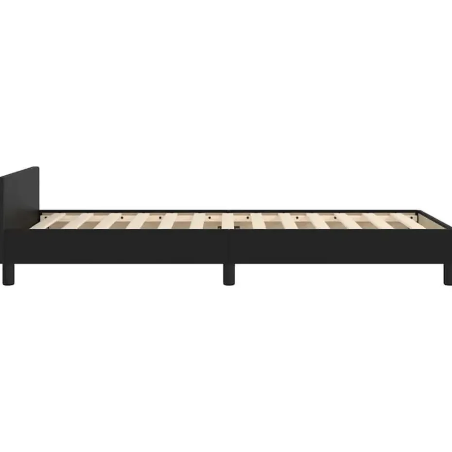 vidaXL - Bed frame met hoofdeinde - Zwart - Kunstleer - 80x200 cm