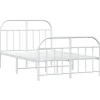 vidaXL - Bed frame met hoofd- en voeteneinde - Wit - Metaal - 120x200 cm