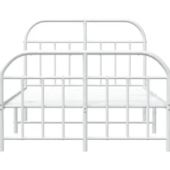 vidaXL - Bed frame met hoofd- en voeteneinde - Wit - Metaal - 120x200 cm