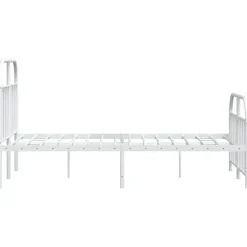 vidaXL - Bed frame met hoofd- en voeteneinde - Wit - Metaal - 120x200 cm
