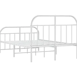 vidaXL - Bed frame met hoofd- en voeteneinde - Wit - Metaal - 120x200 cm