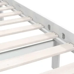 vidaXL - Bed frame met hoofdeinde - Wit - Massief grenenhout - 160x200 cm