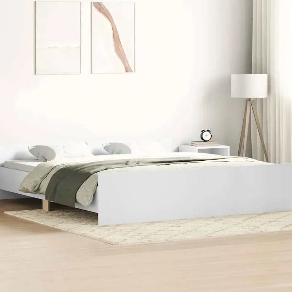 vidaXL - Bed frame met hoofd- en voeteneinde - Wit - 160x200 cm
