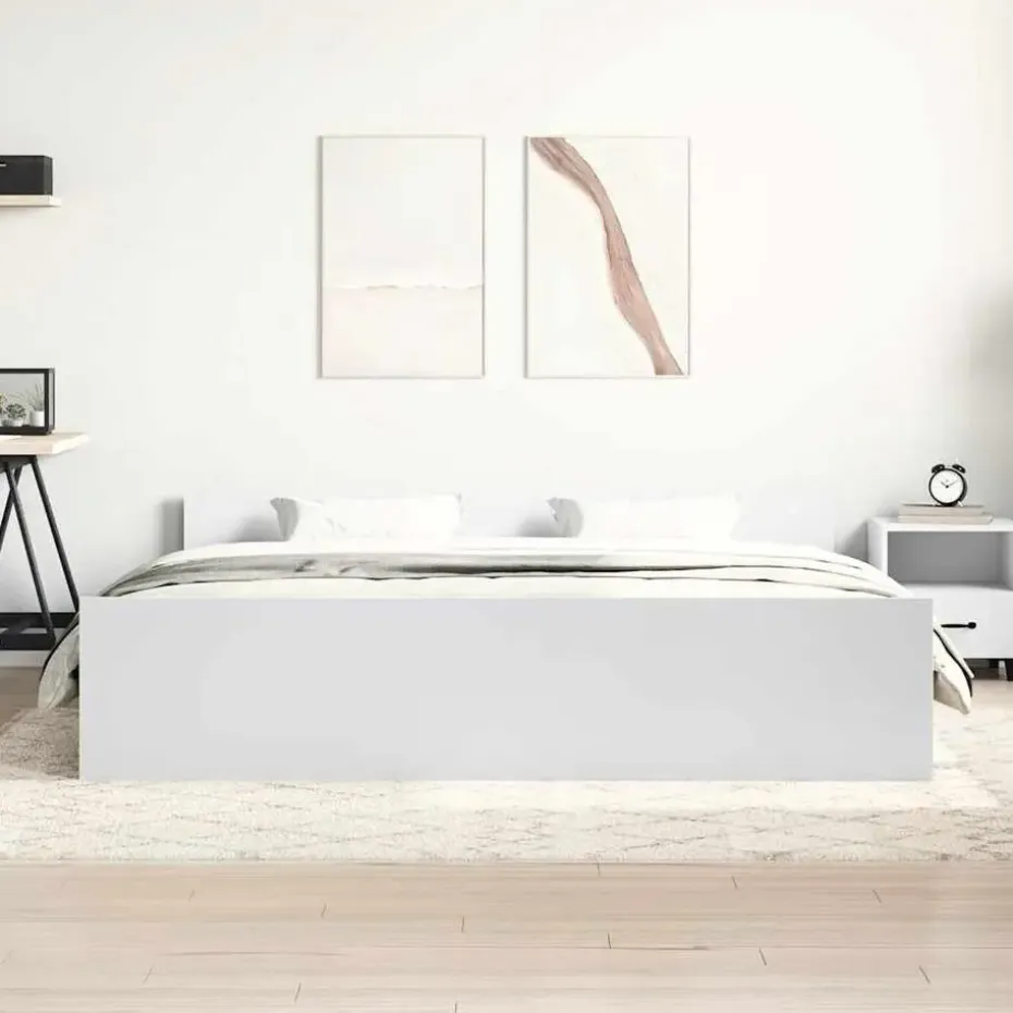 vidaXL - Bed frame met hoofd- en voeteneinde - Wit - 160x200 cm