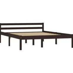 vidaXL - Bed frame met hoofdbord - Donkerbruin - Grenenhout - 120x200 cm