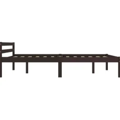 vidaXL - Bed frame met hoofdbord - Donkerbruin - Grenenhout - 120x200 cm