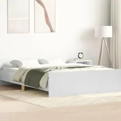 vidaXL - Bed frame met hoofd- en voeteneinde - Wit - 140x200 cm