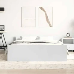 vidaXL - Bed frame met hoofd- en voeteneinde - Wit - 140x200 cm