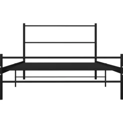 vidaXL - Bed frame met hoofdeinde - Zwart - Metaal - 100x200 cm