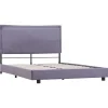 vidaXL - Bed frame met hoofdbord - Lichtgrijs - Stof - 140x200 cm