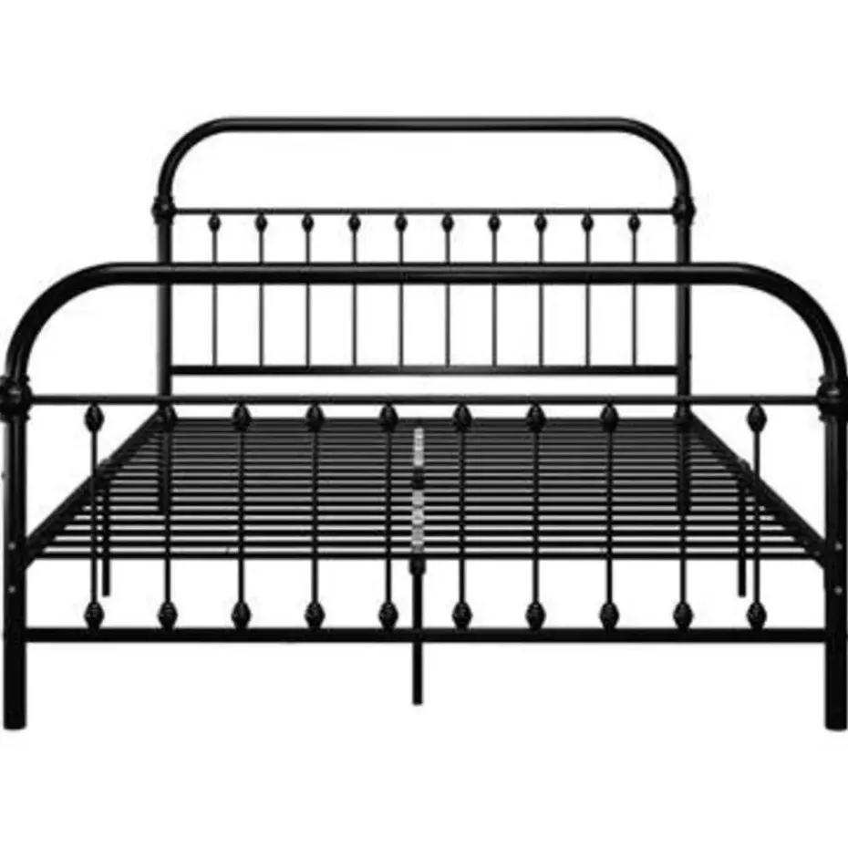 vidaXL - Bed frame met hoofdeinde - Zwart - Metaal - 160x200 cm