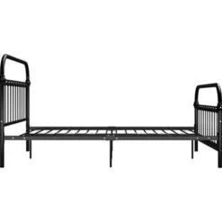 vidaXL - Bed frame met hoofdeinde - Zwart - Metaal - 160x200 cm