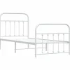 vidaXL - Bed frame met hoofd- en voeteneinde - Wit - Metaal - 90x190 cm