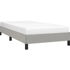 vidaXL - Bed frame met hout lattenbodem - Lichtgrijs - Stof - 90x200 cm
