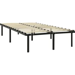 vidaXL - Bed frame met hout lattenbodem - Zwart - metaal - 160x200 cm