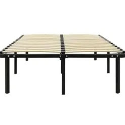 vidaXL - Bed frame met hout lattenbodem - Zwart - metaal - 160x200 cm