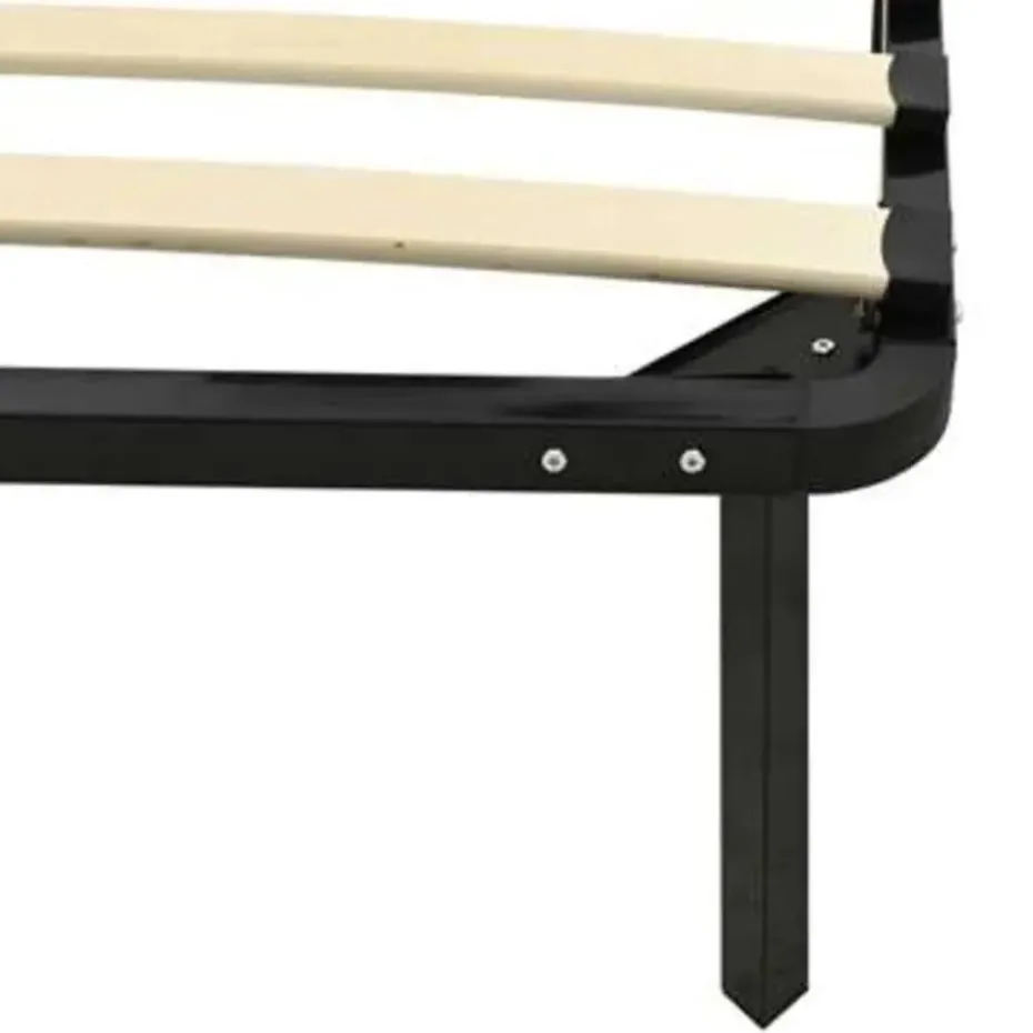 vidaXL - Bed frame met hout lattenbodem - Zwart - metaal - 160x200 cm