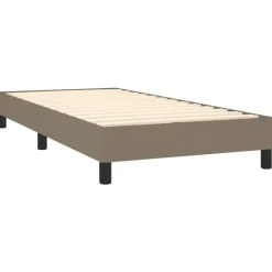 vidaXL - Bed frame met hout lattenbodem - Taupe - Stof - 90x200 cm