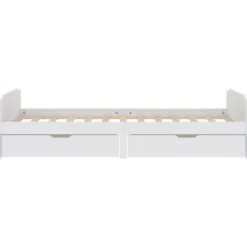 vidaXL - Bed frame met lades - Wit - Massief grenenhout - 90x200 cm