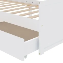 vidaXL - Bed frame met lades - Wit - Massief grenenhout - 90x200 cm