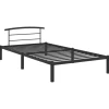 vidaXL - Bed frame met lattenbodem - Zwart - Metaal - 90x200 cm