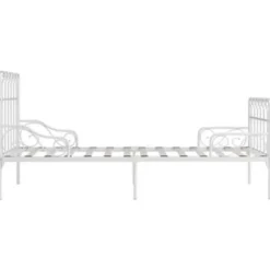 vidaXL - Bed frame met lattenbodem - Wit - Metaal - 90x200 cm