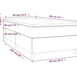 vidaXL - Bed frame met matras - Zwart - Fluweel - 90x200 cm