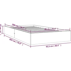 vidaXL - Bed frame pallet - Wit - Massief hout - 90x200 cm