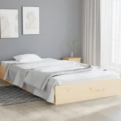 vidaXL - Bed frame pallet met lattenbodem - Naturel- Massief hout - 90x200 cm