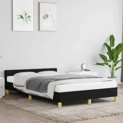 vidaXL - Bed frame zonder matras - Zwart - Stof - 120x200 cm