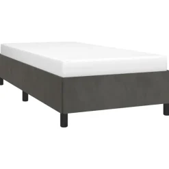 vidaXL - Bed frame zonder matras - Donkergrijs- Fluweel - 90x200 cm