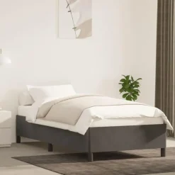vidaXL - Bed frame zonder matras - Donkergrijs- Fluweel - 90x200 cm