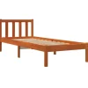 vidaXL - Bed frame zonder matras - Wasbruin - Massief grenenhout - 90x200 cm