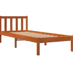vidaXL - Bed frame zonder matras - Wasbruin - Massief grenenhout - 90x200 cm