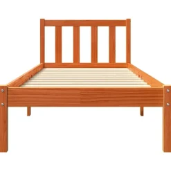 vidaXL - Bed frame zonder matras - Wasbruin - Massief grenenhout - 90x200 cm
